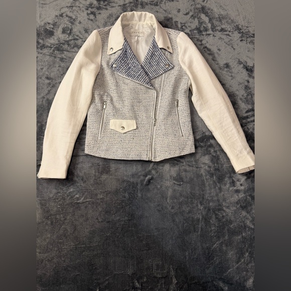 Sandro Jackets & Blazers - Sandro Paris Vernis Tweed Moto Jacket